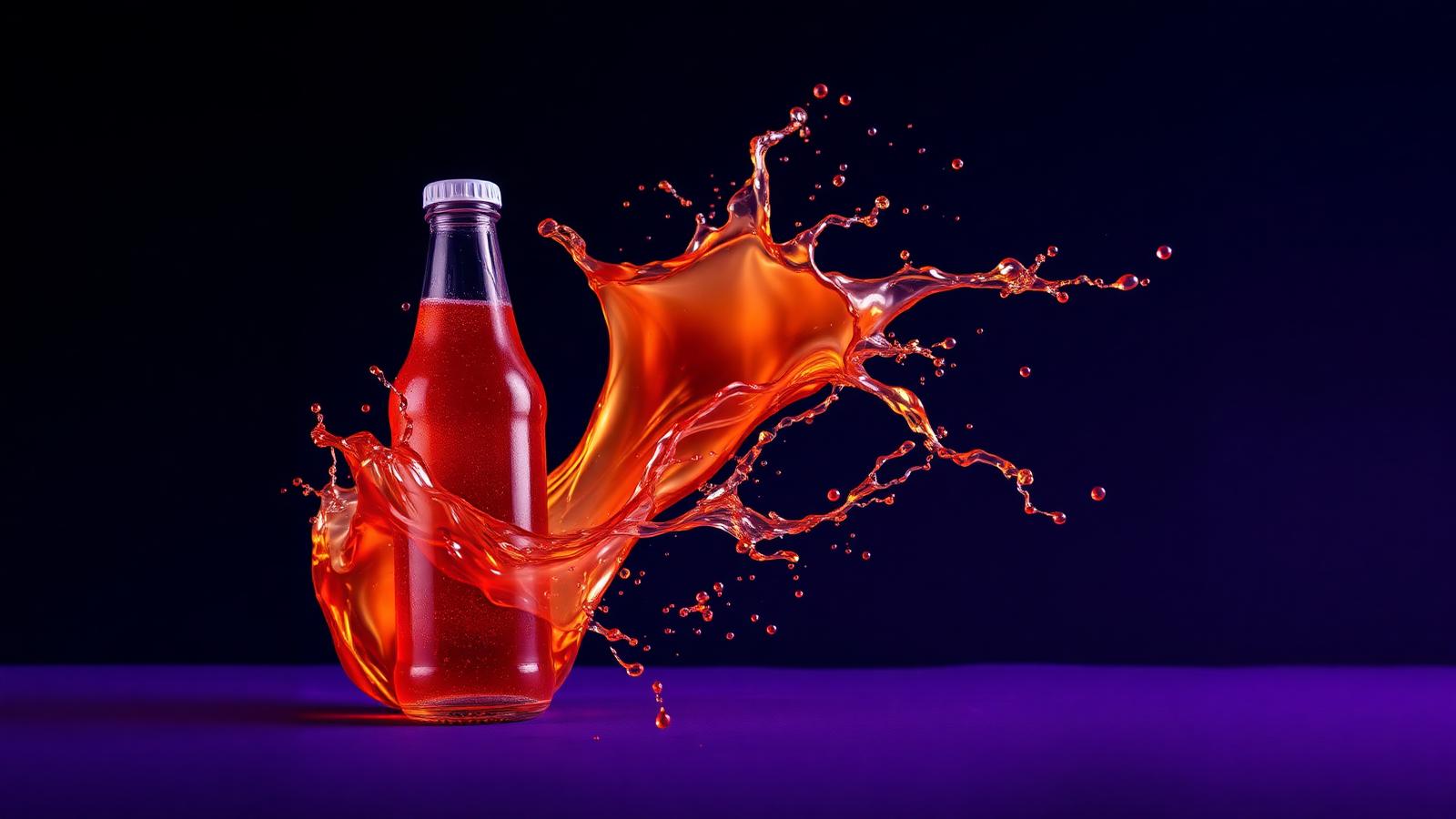 Beverage product splash photography