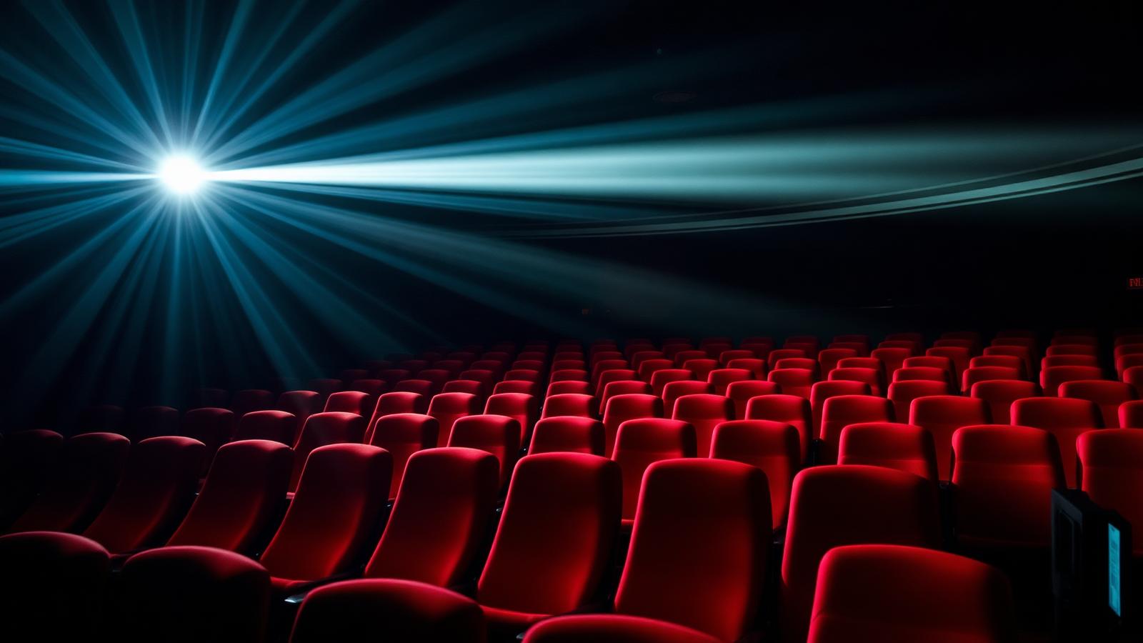 Cinema auditorium with projector beam