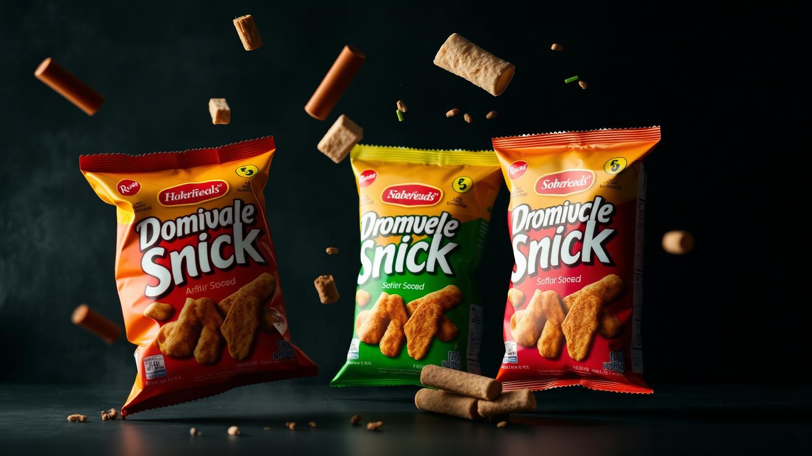 Premium snack packaging studio shot